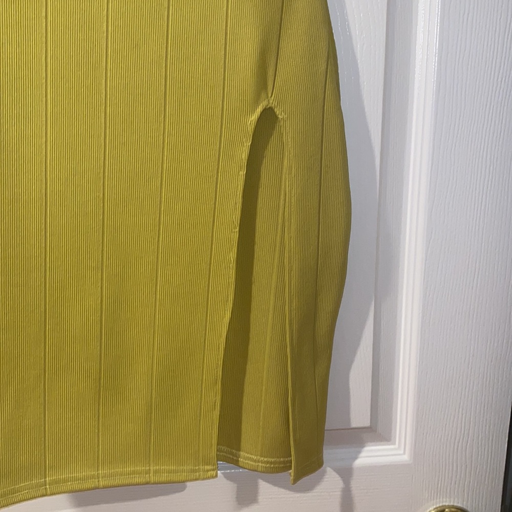 Prettylittlething Ribbed Thigh Split Mini Dress - image 2